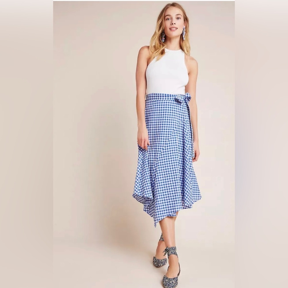 ANTHROPOLOGY GLENNA GINGHAM SKIRT
